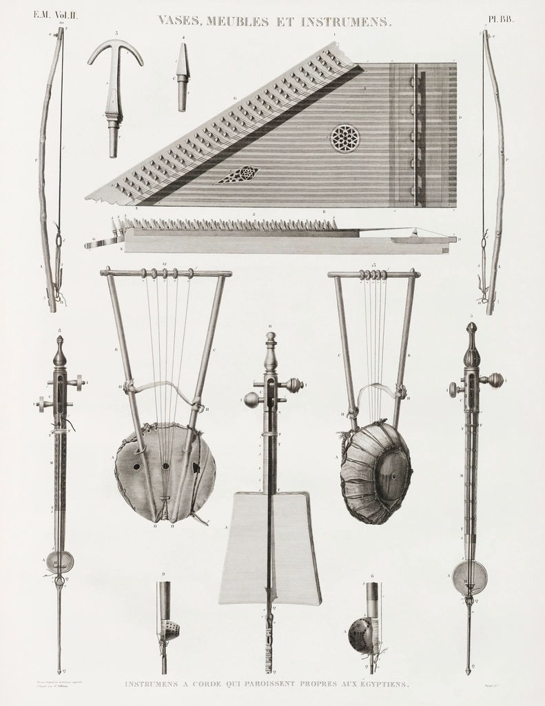Vintage Illustration antique musical instrument