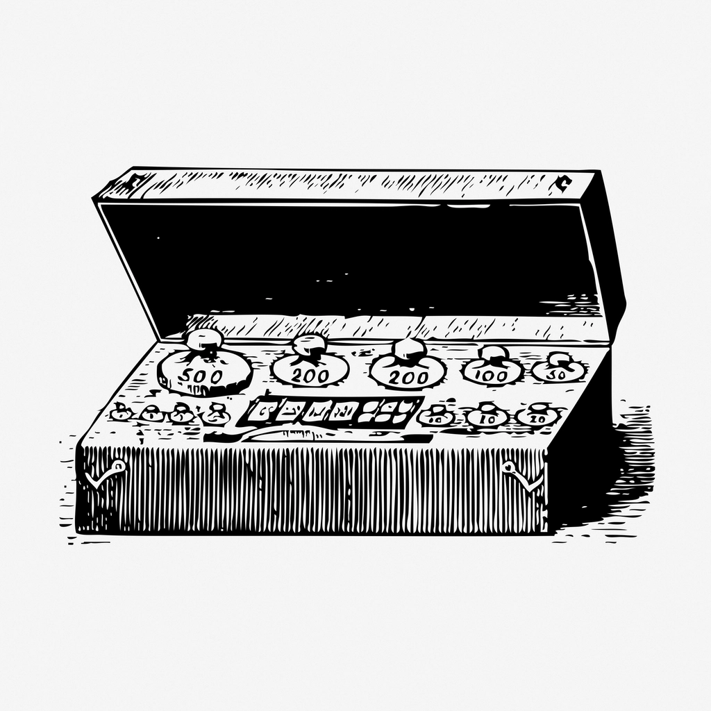 Vintage metric weights hand drawn