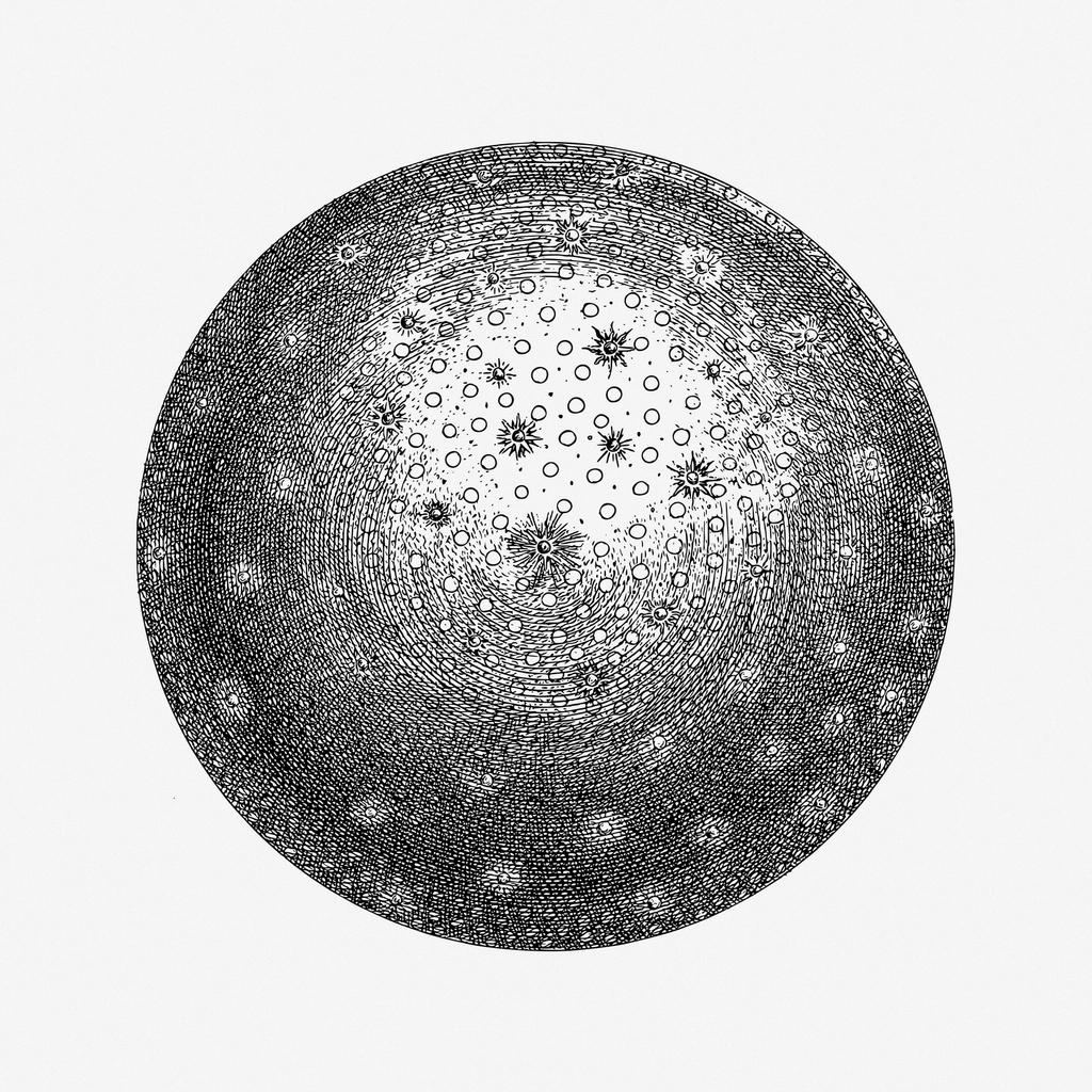 Vintage planet hand drawn illustration