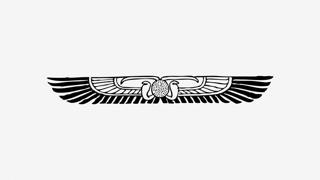 Vintage wing line art decoration