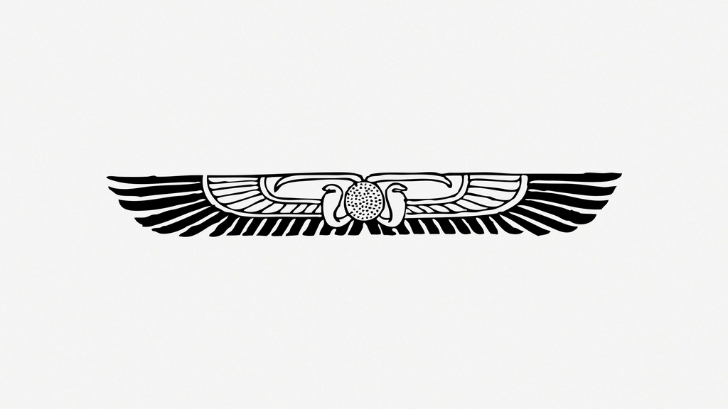 Vintage wing line art decoration