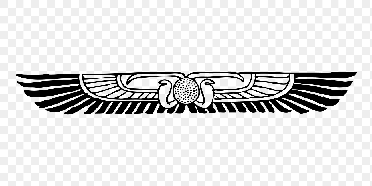 Vintage wing line art decoration