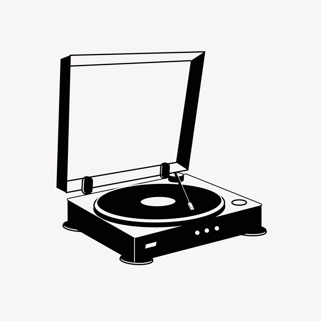 Vinyl player clipart, drawing illustration