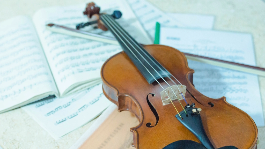 Violin, classical music instrument background