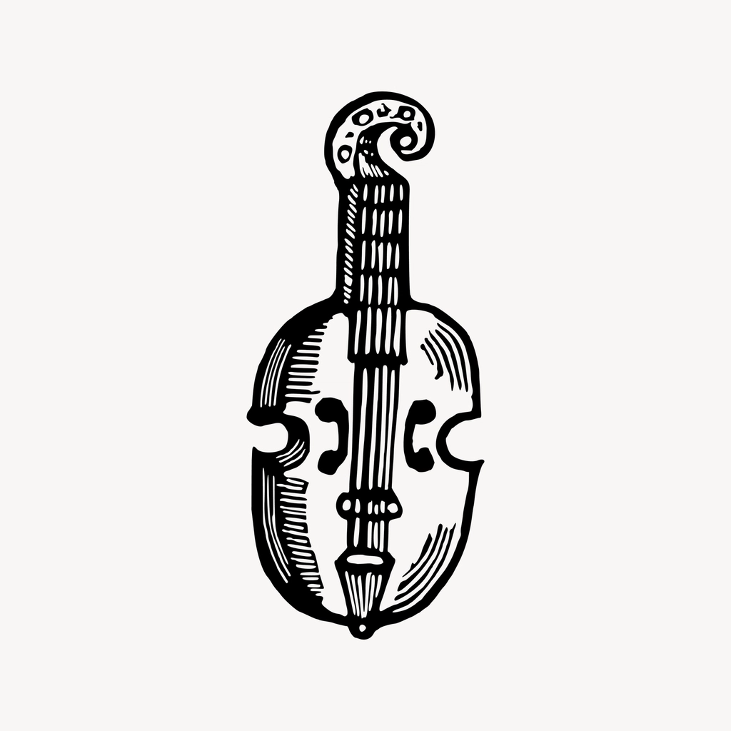Violin clipart, drawing illustration vector