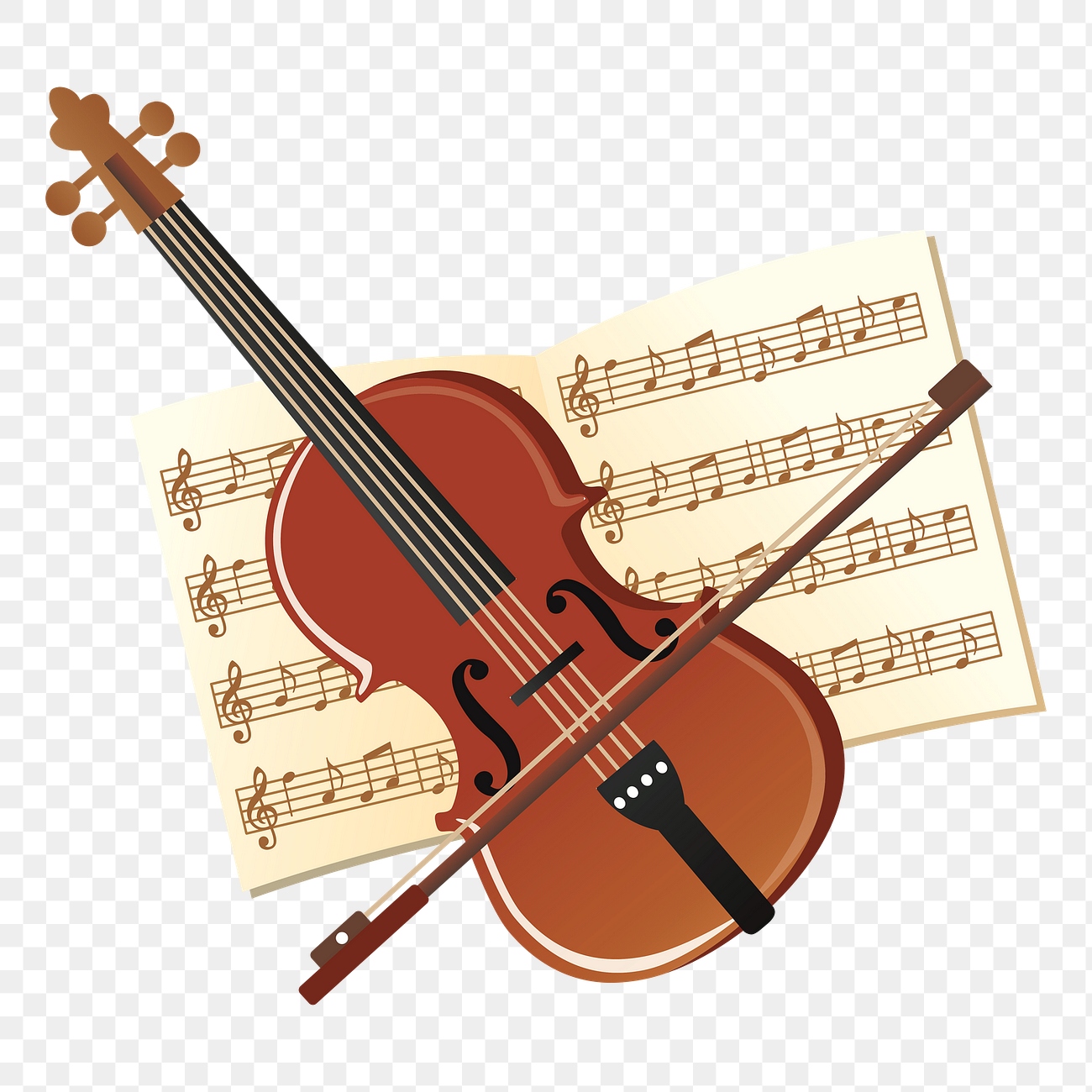 Violin png sticker, musical instrument