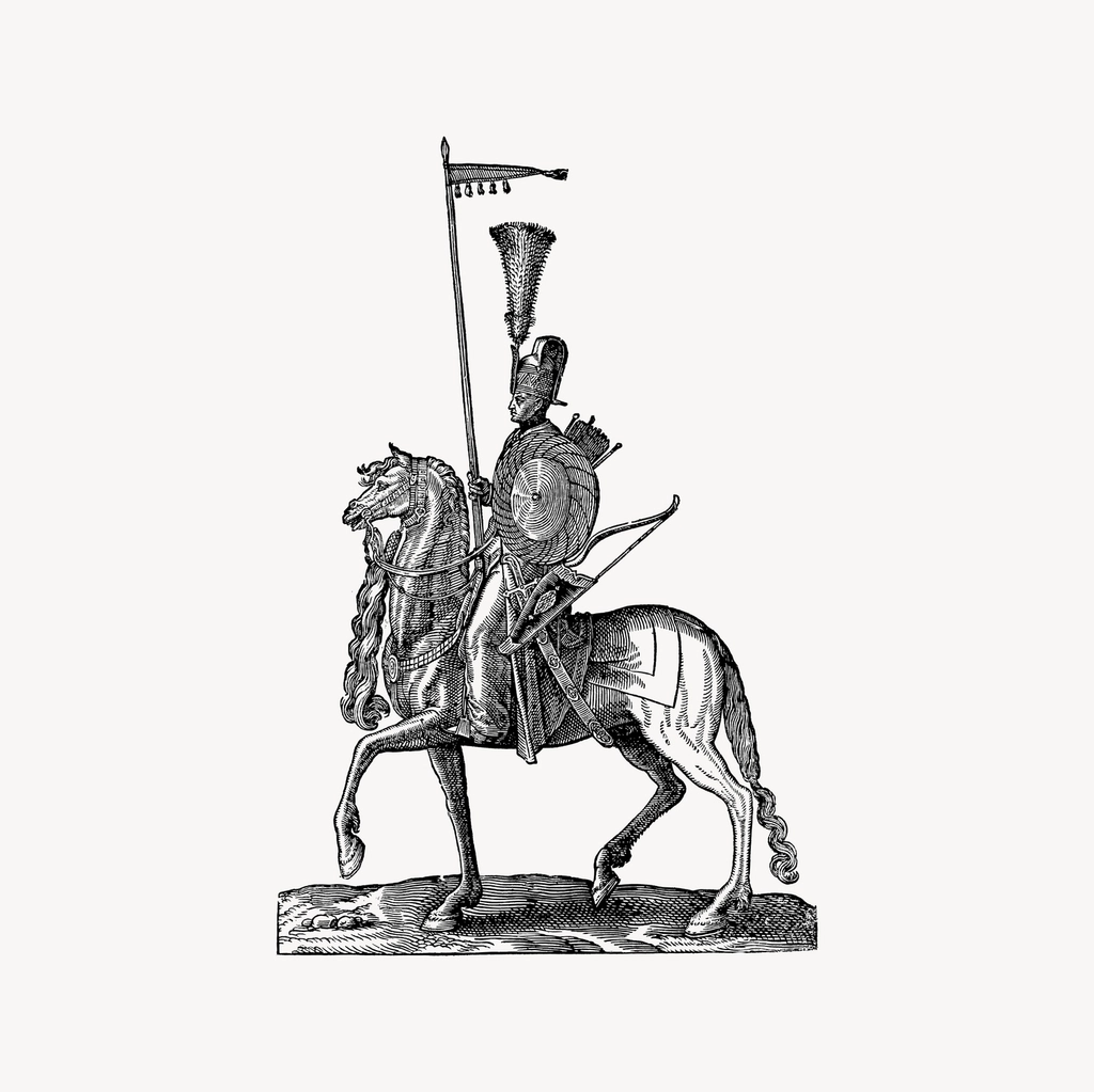 Warrior clipart, drawing illustration vector