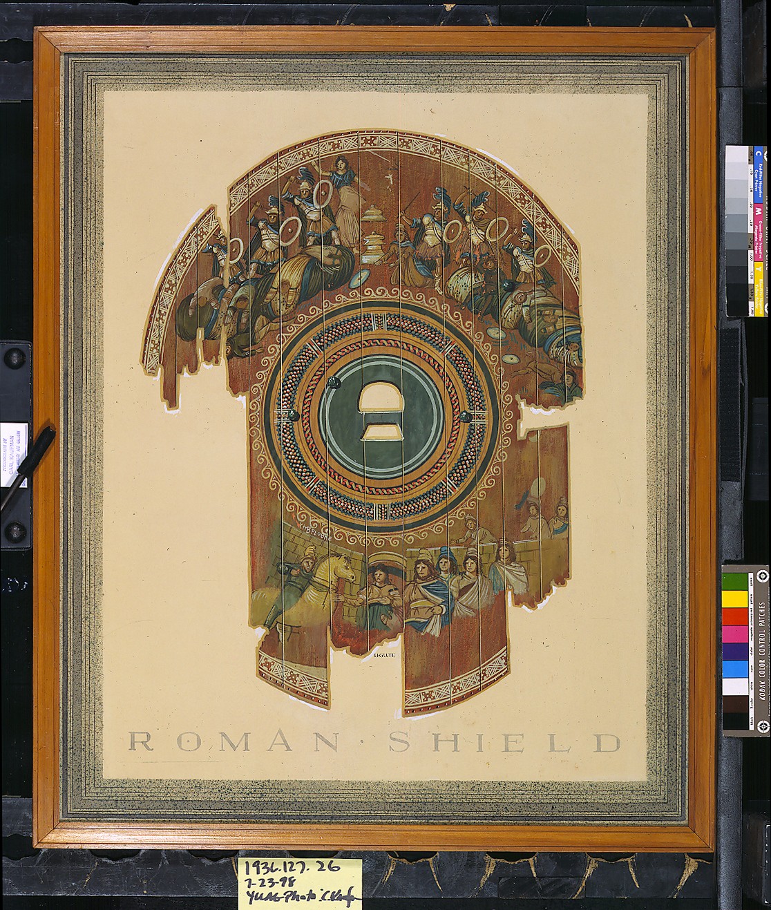 Watercolor of Dura-Europos Homeric Shield