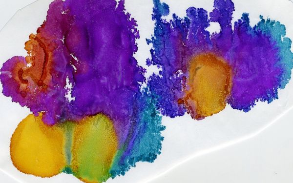 watercolor splat, multicolor