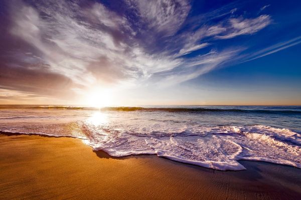 Waves on beach, California