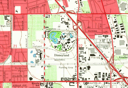We Celebrate The Opening of Disneyland On This Day in 1955 with Topographic Maps.