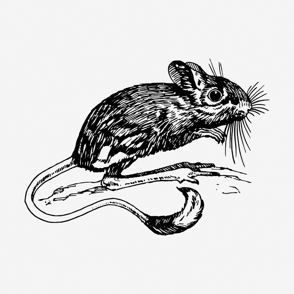Wild rat hand drawn illustration