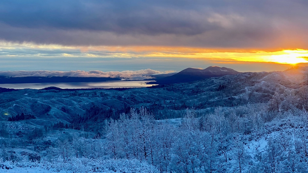 Winter snow mountain, aesthetic landscape