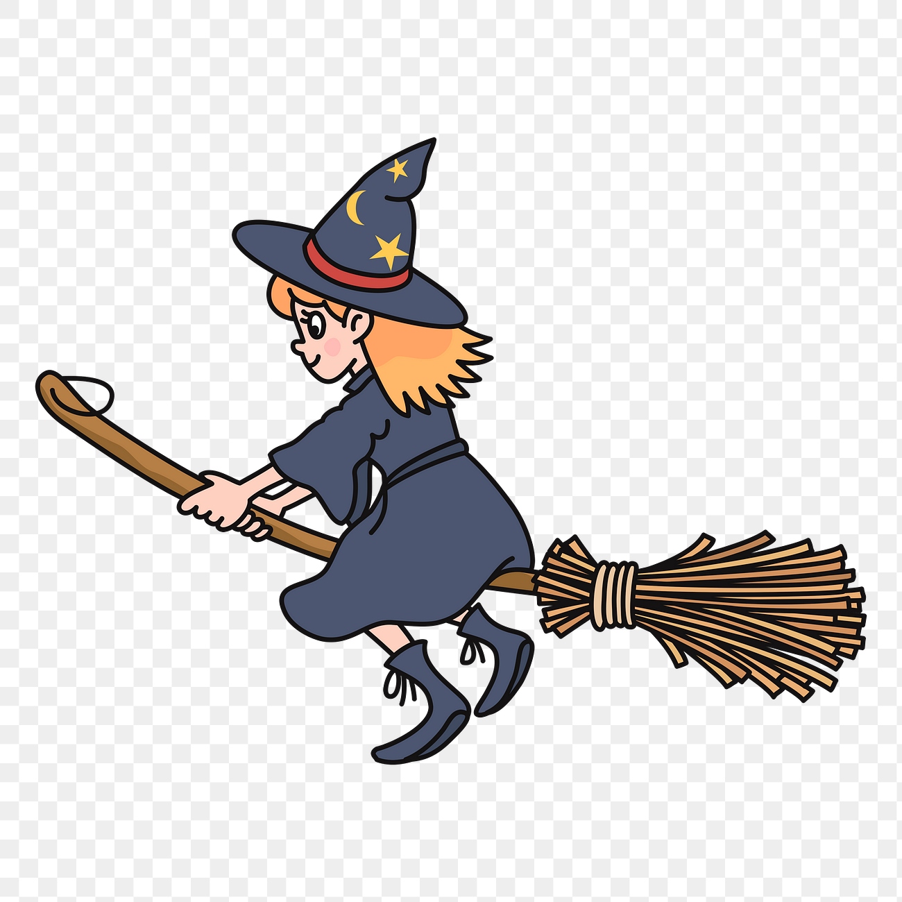Witch png sticker cartoon character