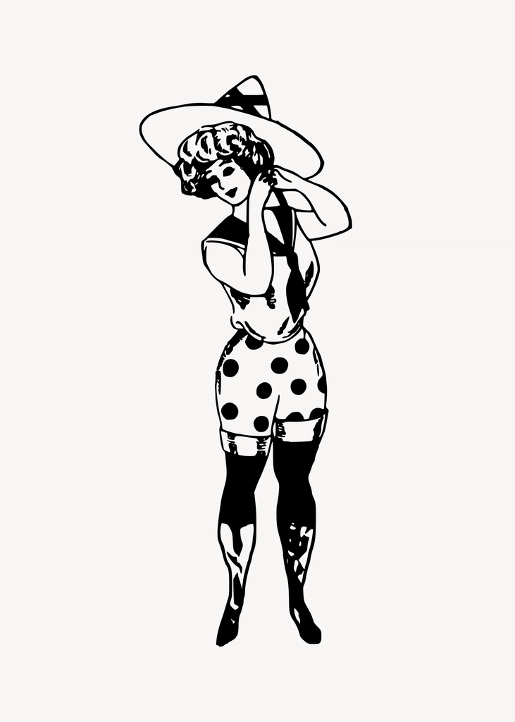 Woman dressing clipart, drawing illustration