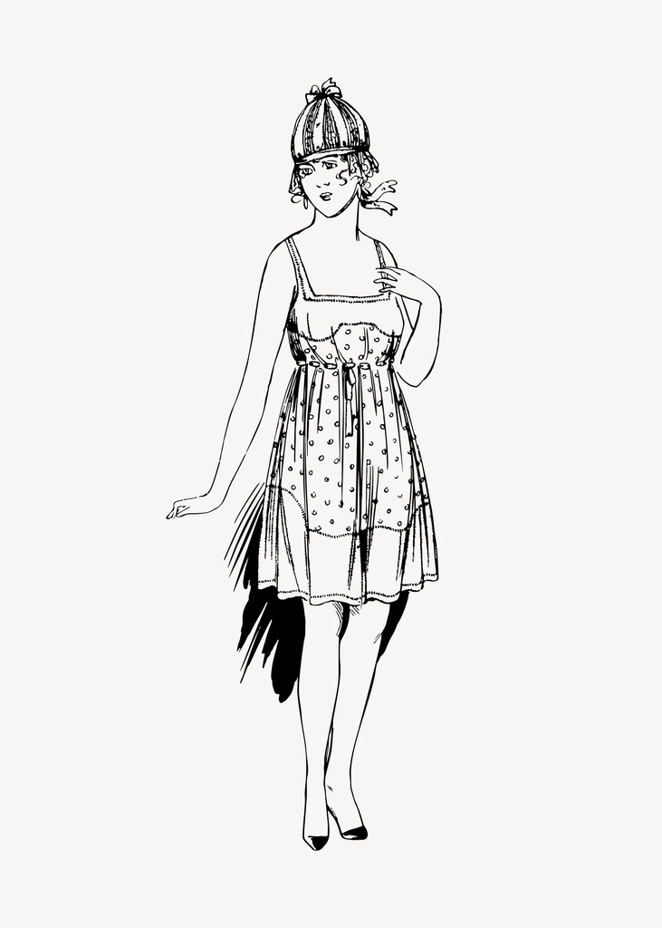 Woman fashion clipart, drawing illustration