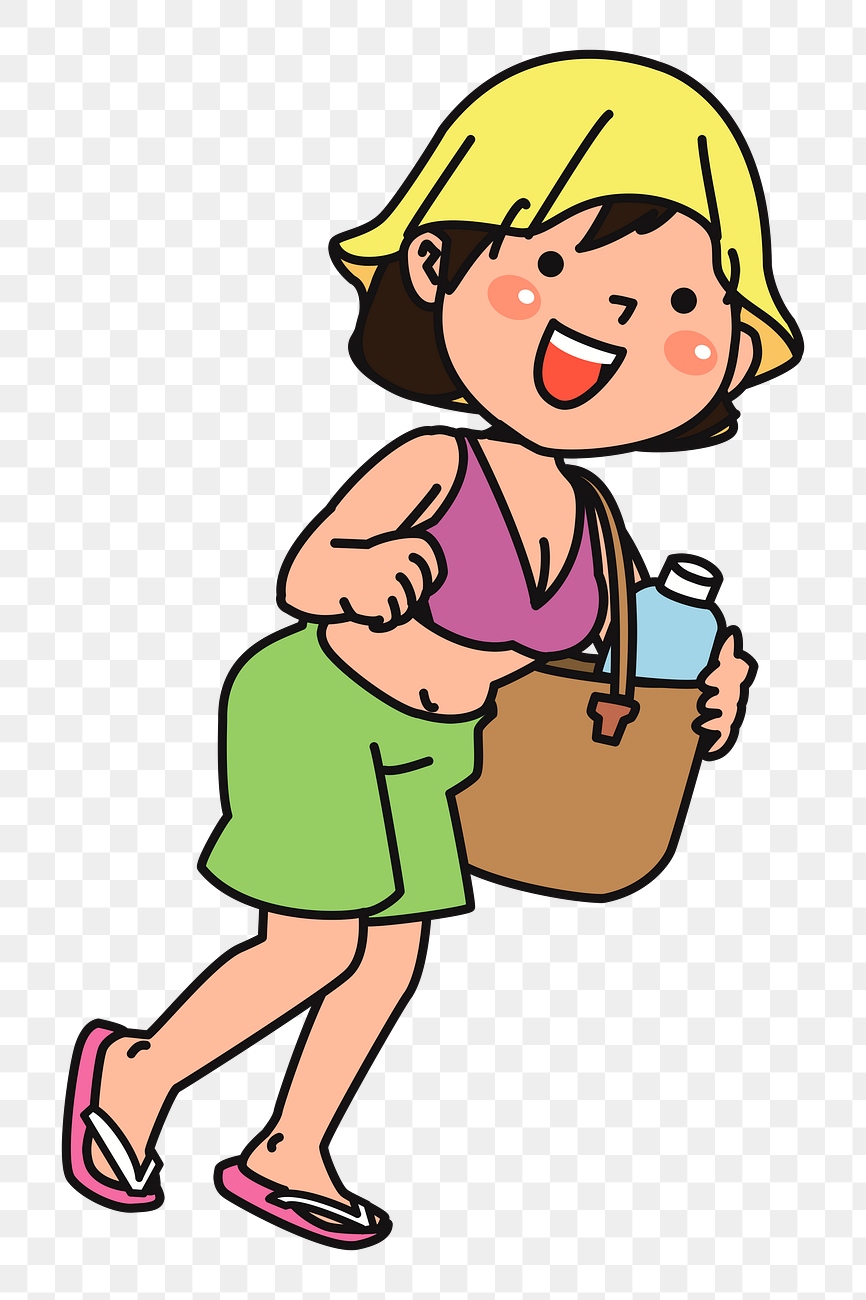 Woman png sticker cartoon character