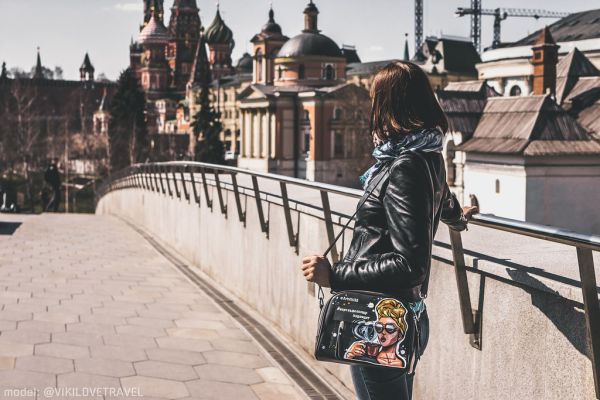 Woman posing, Moscow Kremlin