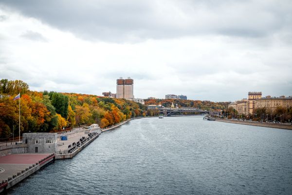 Wonderful autumn landscape in Moscow, Russia.