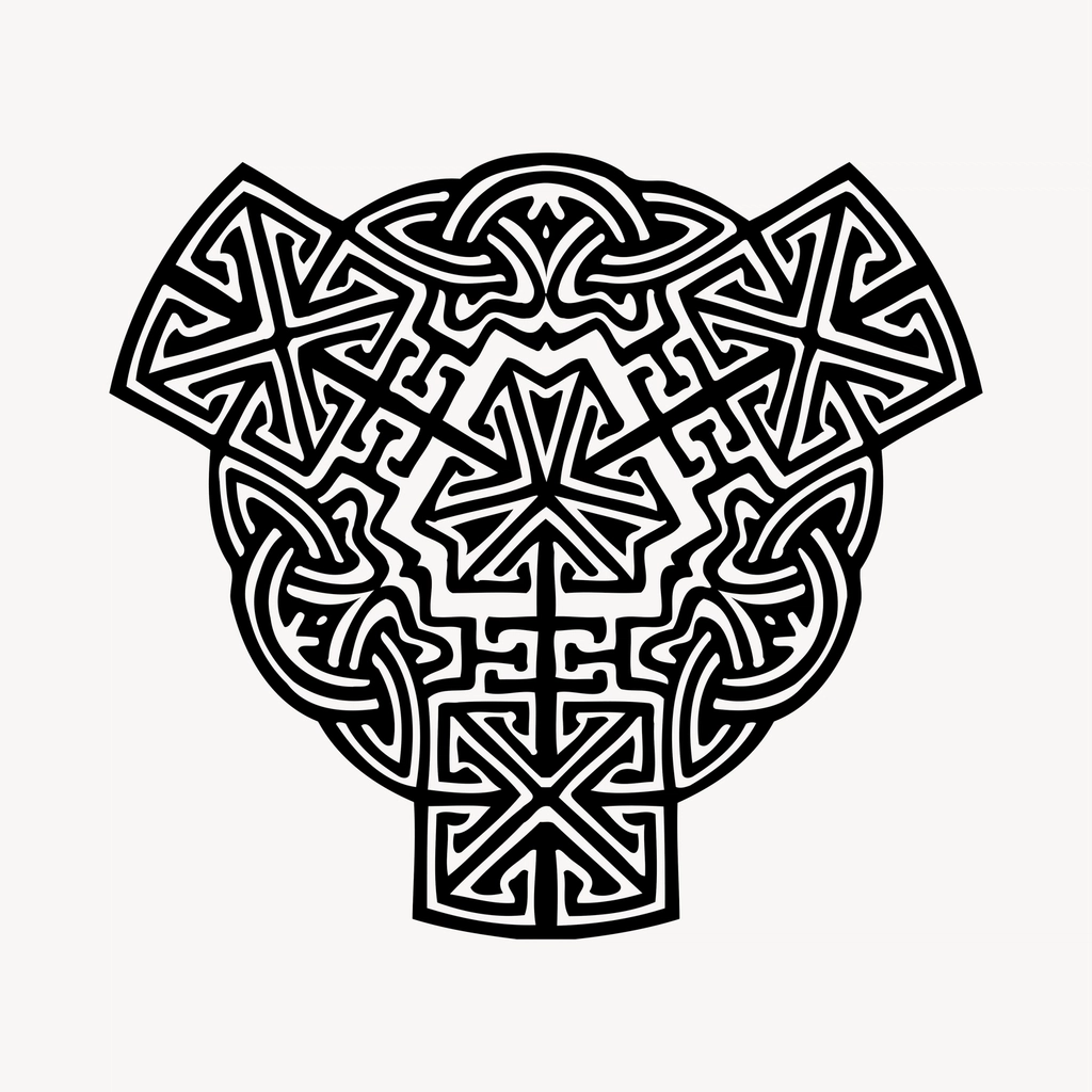 Woodblock clipart, drawing illustration psd