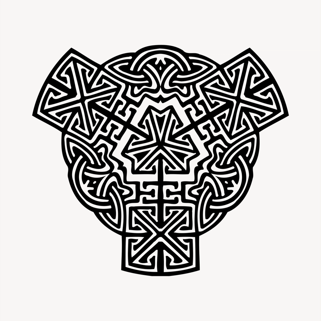 Woodblock clipart, drawing illustration vector