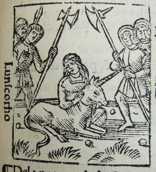 Woodcut of a unicorn