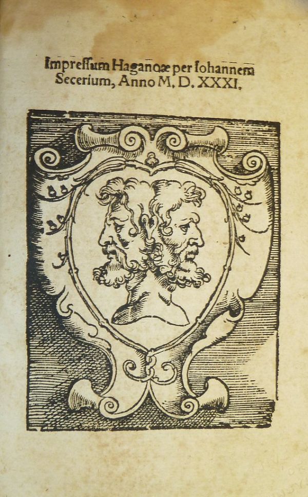 Woodcut printer's device of Johann Setzer of Haguenau