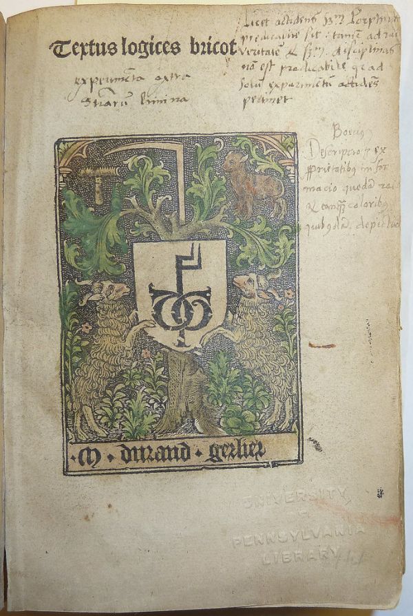 Woodcut publisher's device of Durand Gerlier of Paris with his address in a rebus