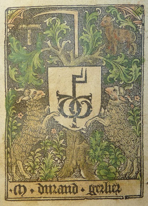 Woodcut publisher's device of Durand Gerlier of Paris with his address in a rebus