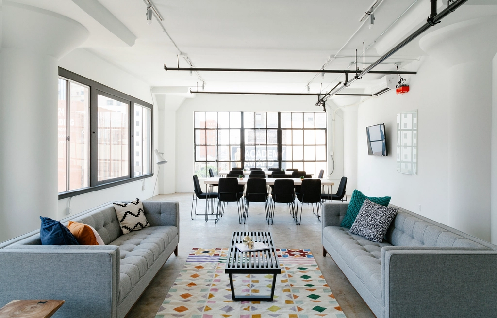workspace two long sofas two