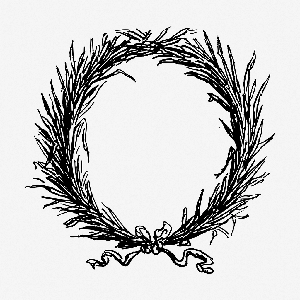 Wreath hand drawn frame illustration