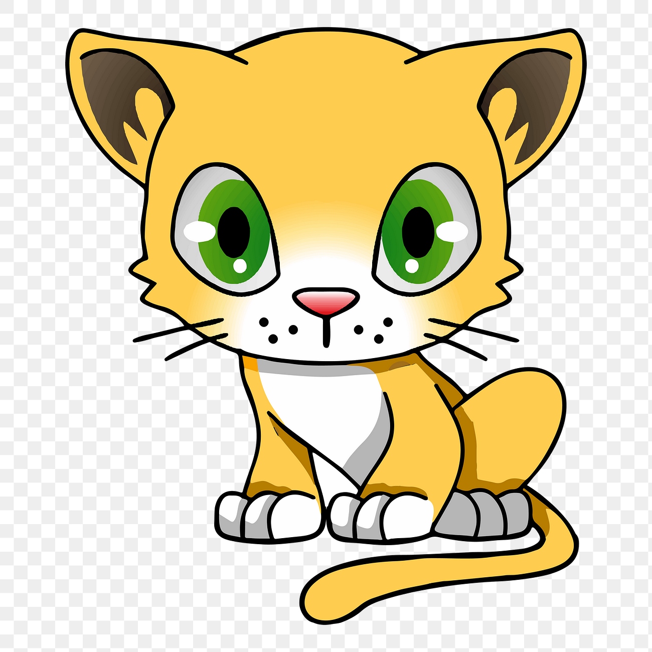 Yellow cat cartoon png clipart