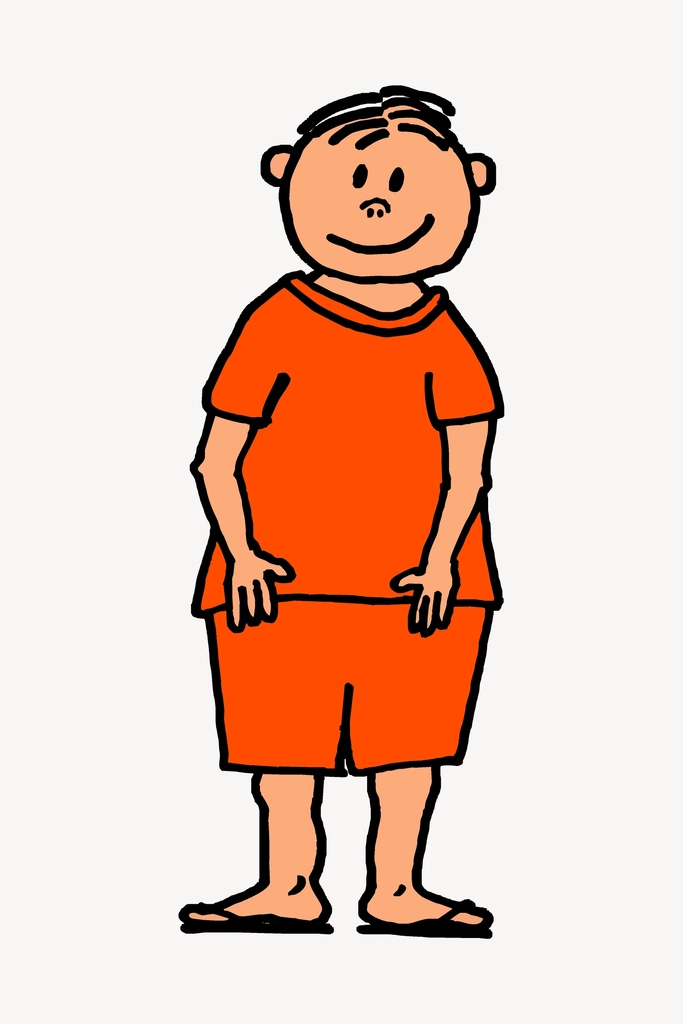 Young boy sticker, cartoon character