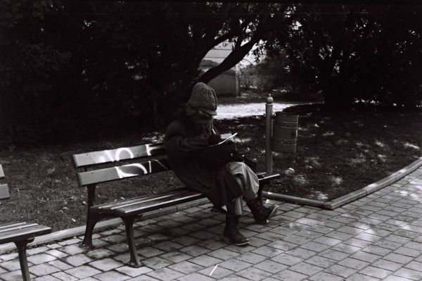 Zorki 4 + Industar-61 L/D - Strange Lady in Heavy Coat 1
