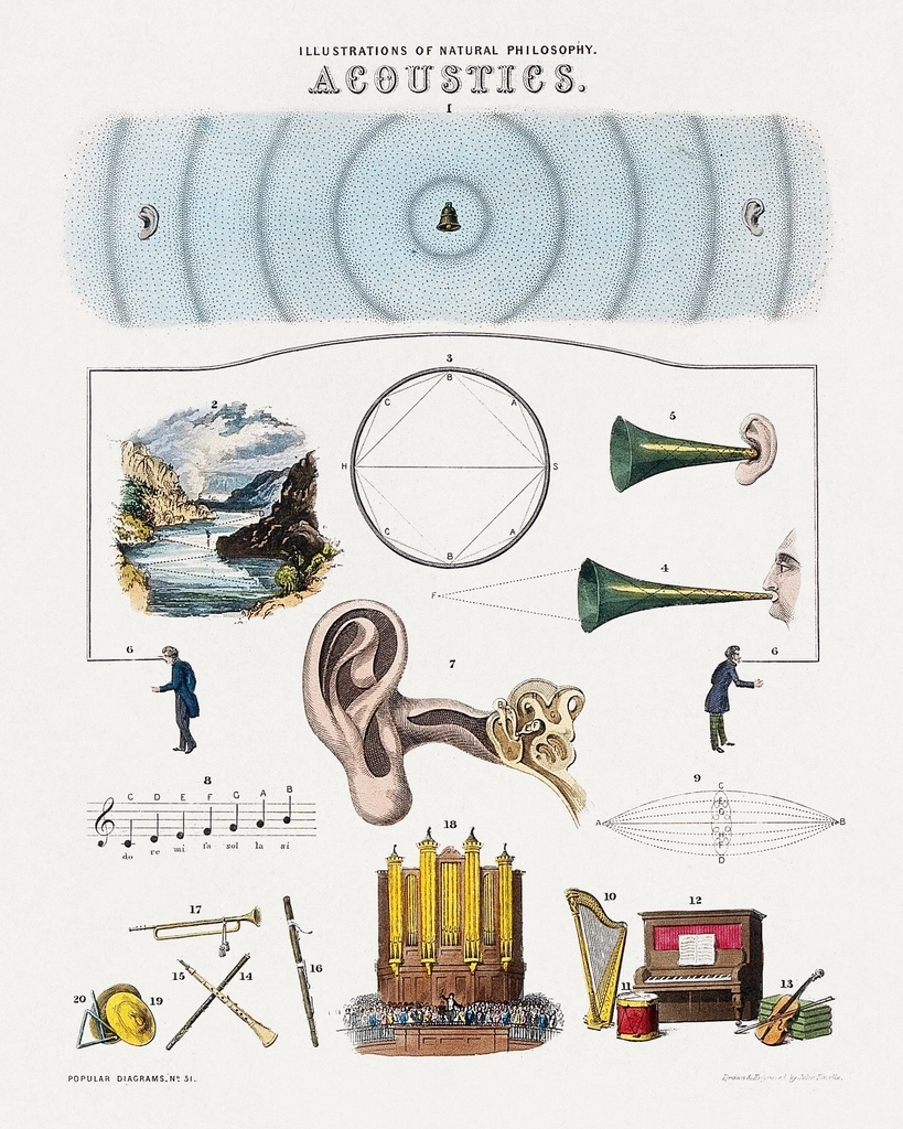 Acoustics: sonic phenomena musical instruments