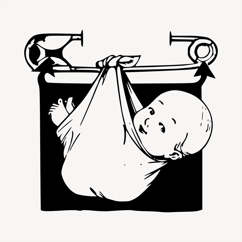 Baby clipart, vintage hand drawn