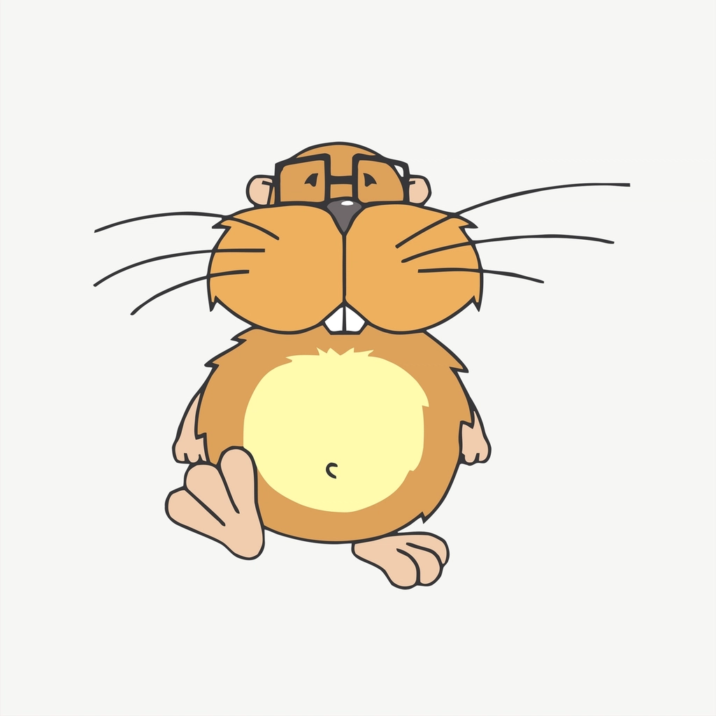 Beaver character clipart illustration psd