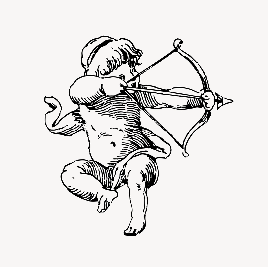Cupid clipart, drawing illustration vector