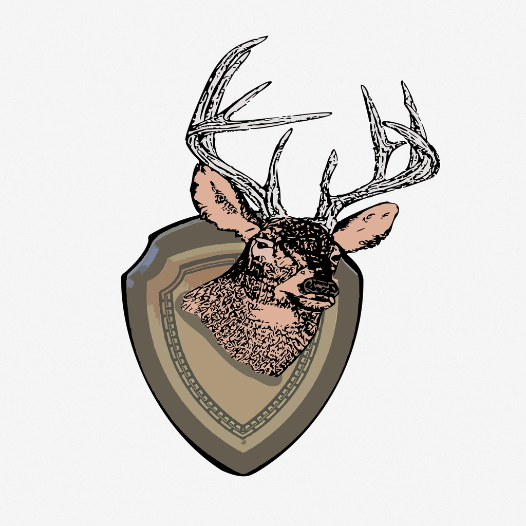 Deer trophy hand drawn illustration