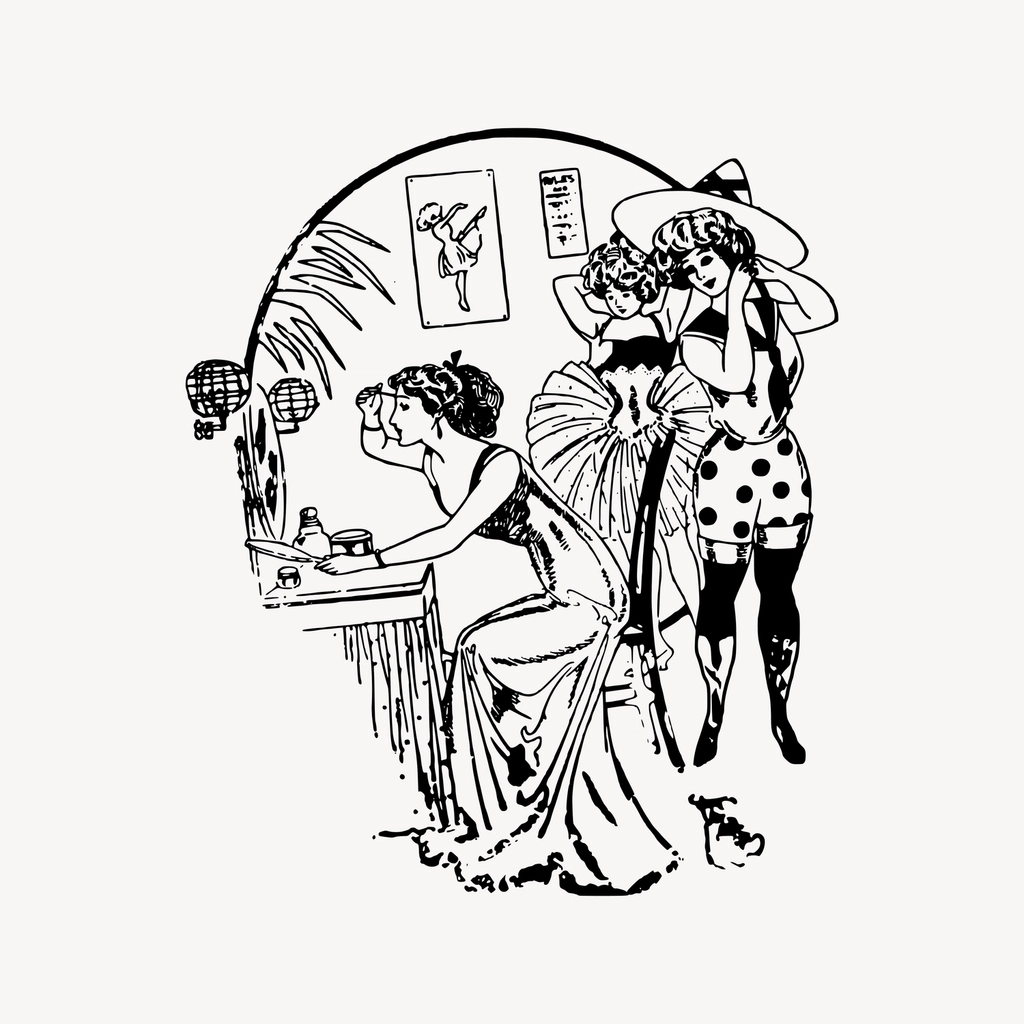 Dressing room clipart, drawing illustration