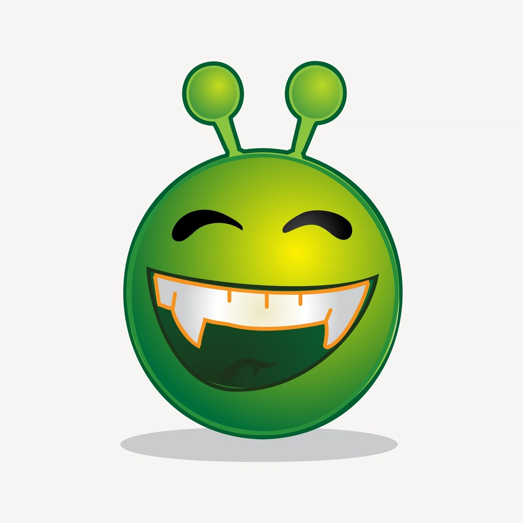 Fanged alien cartoon clip art