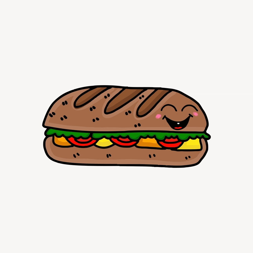Foot long sandwich sticker, food