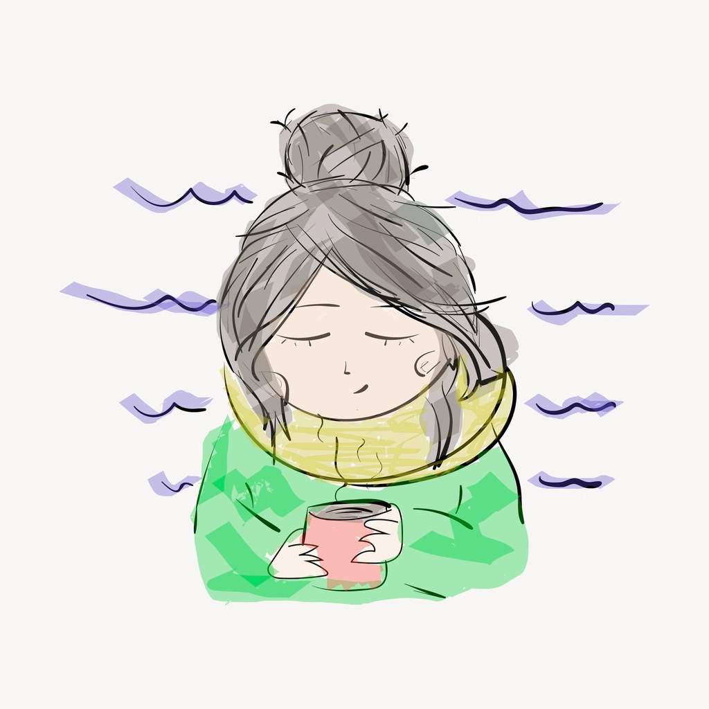 Girl winter hand drawn, illustration