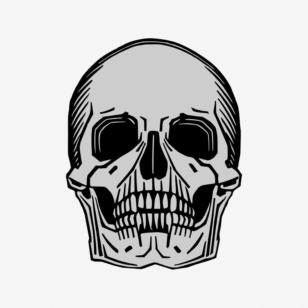 Halloween human skull hand drawn
