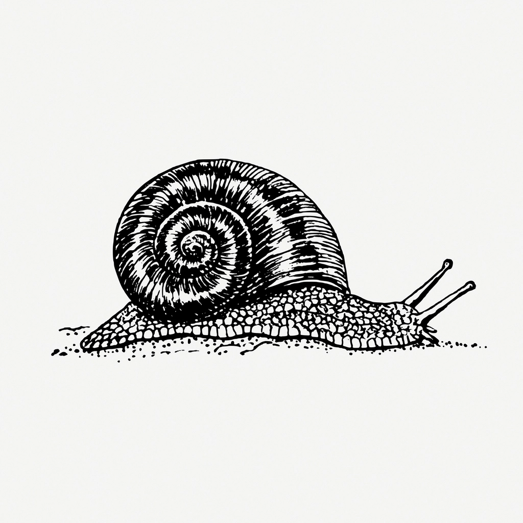 Hand drawn snail, animal clipart