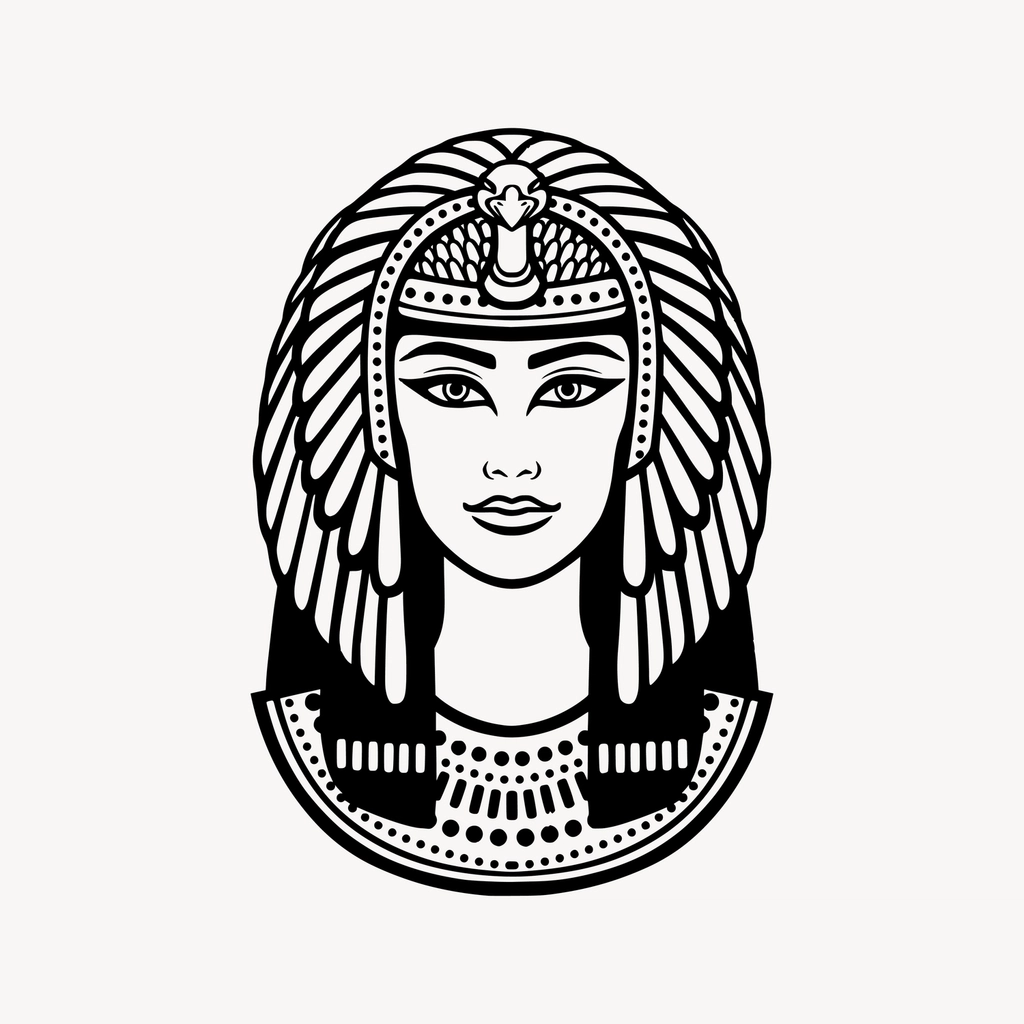 Head Cleopatra clipart, drawing illustration