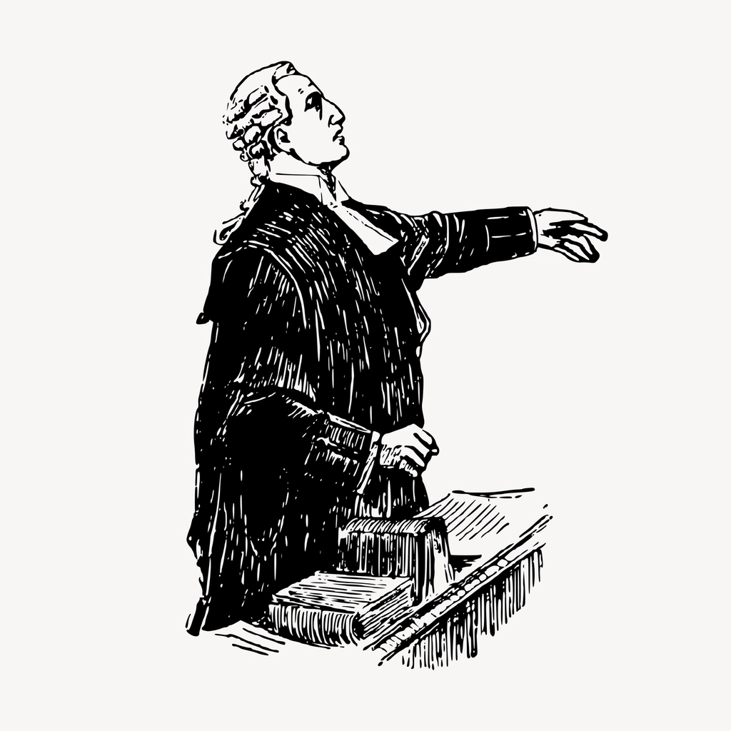 Lawyer hand drawn clipart, justice