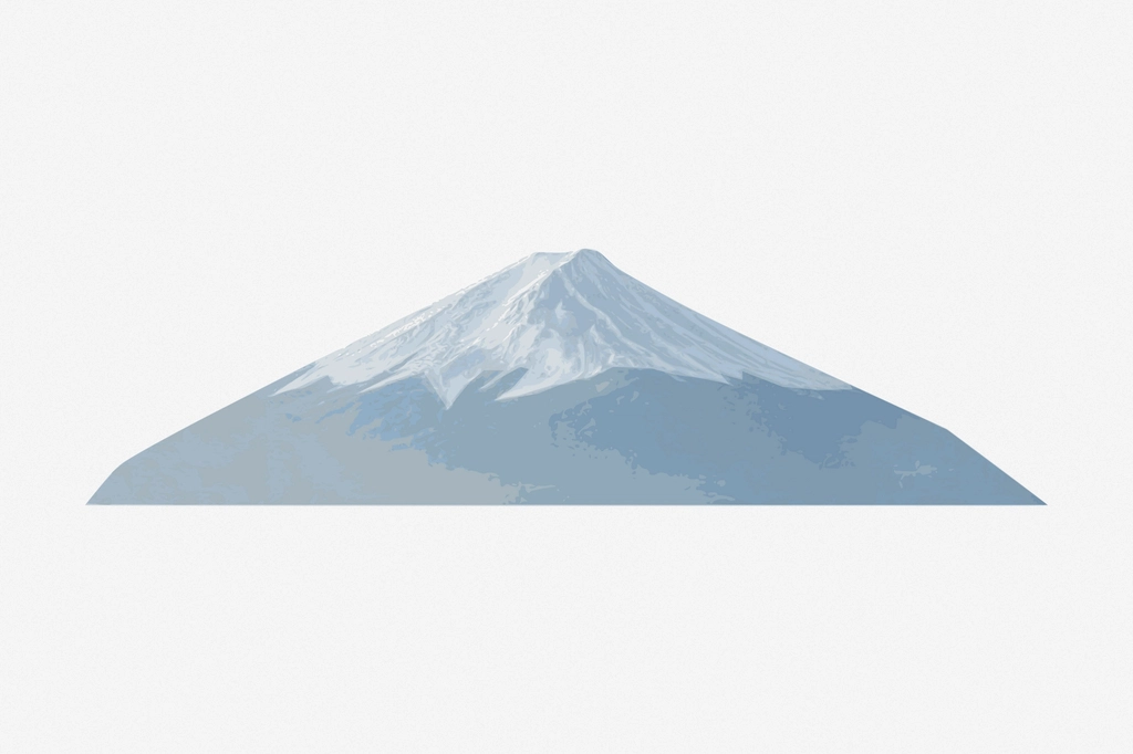 Mount Fuji, nature hand drawn