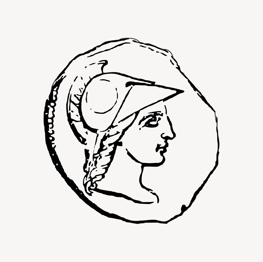 Old coin clipart, drawing illustration