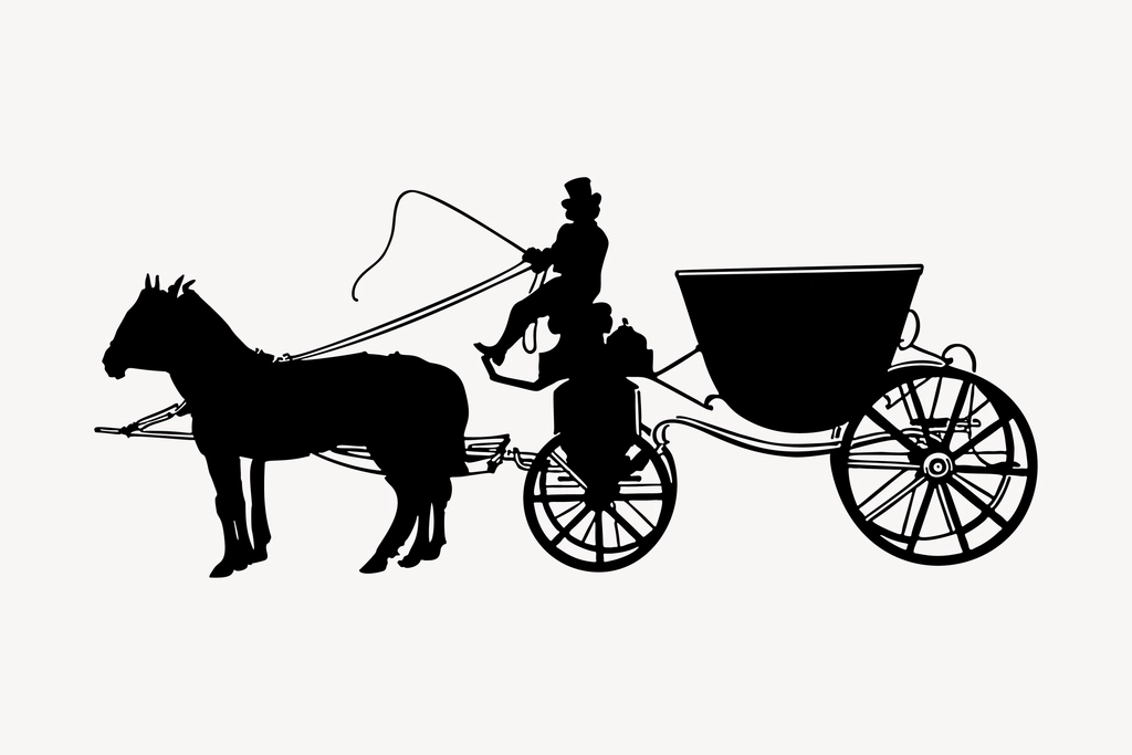 Stagecoach clipart, drawing illustration vector